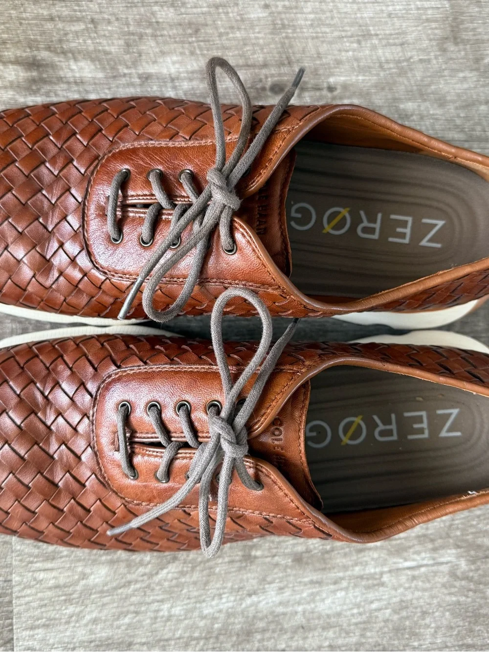 COLE HAAN Woven Brown Leather 4.ZERØGRAND Oxford‎ Sneakers 12M